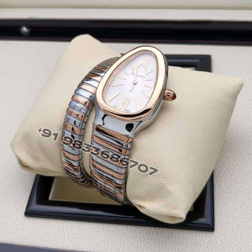 Bvlgari Serpenti Dual Tone Double Spiral Black Dial